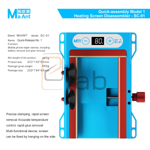 SUPPORTO RISCALDANTE PER SMONTAGGIO DISPLAY E RIMOZIONE COLLA - MA ANT SC-01