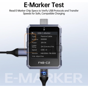 TESTER - RILEVATORE DI CORRENTE E TENSIONE DIGITALE MULTIFUNZIONE TYPE-C FNB-C2 FNIRSI