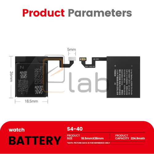 BATTERIA COMPATIBILE APPLE WATCH SERIE 4 40MM 224.9 MAH G+OCA PRO