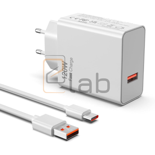 CARICABATTERIE COMPLETO XIAOMI 120W 6A TYPE-C 