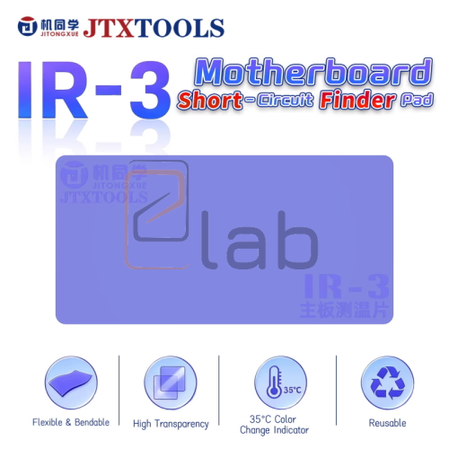 JTXTOOLS IR-3 – FOGLIO TERMOCROMICO PER RILEVAMENTO CORTOCIRCUITI SU SCHEDE MADRI