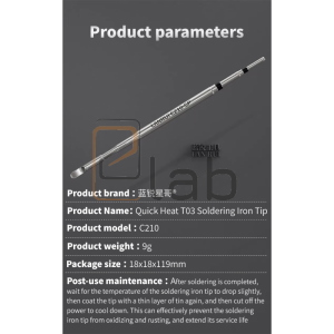 LANRUI C210-SP – PUNTA PER SALDATORE T03 PER CONNETTORI FPC