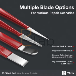 YCS BC-03 SET 2 PEZZI SPATOLE AMAGNETICHE PER RIMOZIONE COLLA E RESINA SCHEDA MADRE