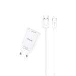 CARICABATTERIE COMPLETO TYPE-C BIANCO T21 + T18 10W USAMS