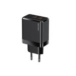 CARICABATTERIE A DOPPIA PORTA TYPE-C A CARICA VELOCE 40W NERO T54 US-CC172 USAMS