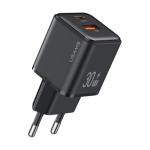 CARICABATTERIE A DUE PORTE A CARICA VELOCE 30W NERO US-CC189 USAMS