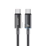 CAVO DI RICARICA TYPE-C / TYPE-C TRASPARENTE 1.2M 100W NERO US-SJ660 USAMS