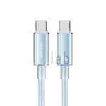 CAVO DI RICARICA TYPE-C / TYPE-C TRASPARENTE 1.2M 100W BLU US-SJ660 USAMS
