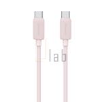 CAVO DI RICARICA TYPE-C / TYPE-C A RIGHE ROSA 3M 60W US-SJ701 USAMS