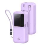 POWER BANK DOPPIA USB CON CAVI E DISPLAY DIGITALE 20000mAh PD 20W + QC 3.0 VIOLA US-CD212 USAMS