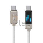 CAVO DI RICARICA TYPE-C / TYPE-C IN LEGA DI ZINCO CON MINI DISPLAY DIGITALE 100W 1.2M TITANIUM US-SJ744 USAMS