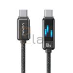 CAVO DI RICARICA TYPE-C / TYPE-C IN LEGA DI ZINCO CON MINI DISPLAY DIGITALE 100W 1.2M TARNISH US-SJ744 USAMS