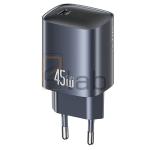 CARICABATTERIE A CARICA VELOCE TYPE-C NERO 45W US-CC323 T66 USAMS