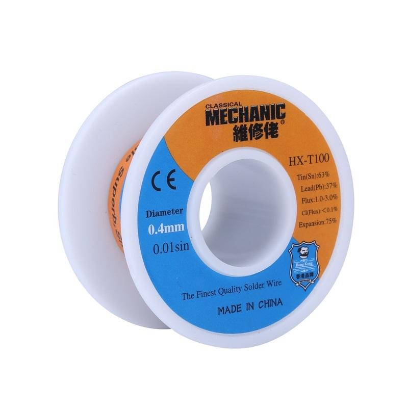 BOBINA STAGNO PER SALDATURE HX-T100 50G 0,3mm/0,4mm/0,6mm MECHANIC PROFESSIONALE - Foto 3 di 3